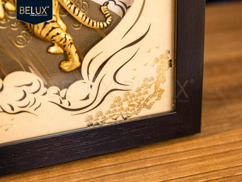 Tranh Hổ dát vàng 24k 25x20cm